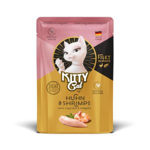 KITTY Cat Nassfutter Filét Paté Pouch Huhn, Shrimps 85 g
