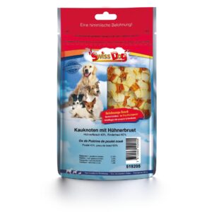 SwissDog Kausnack Kauknoten mit Hühnerbrust 100 g