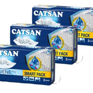 Catsan Katzenstreu Hygiene Plus Smart Pack, 3er Kit, 2 x 4 l