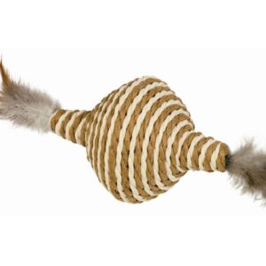 Nobby Katzen-Spielzeug Kreisel mit Rassel und Federn, 11 cm