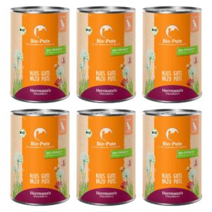 Herrmann’s Nassfutter Bio Pute mit Pastinake und Kartoffel 6 x 400 g