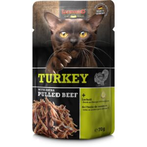 Leonardo Cat Food Nassfutter Truthahn & Pulled Beef, 70 g