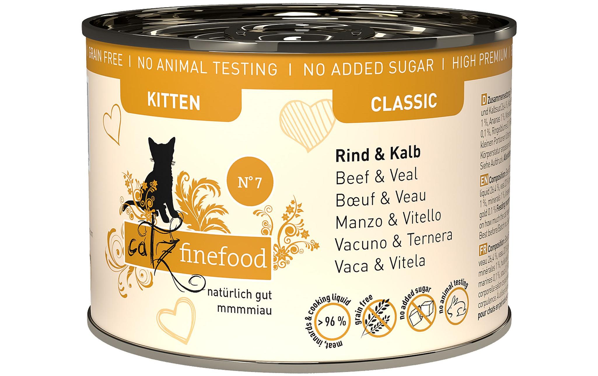 catz finefood Nassfutter Kitten No.07 Rind & Kalb, 6 x 200 g