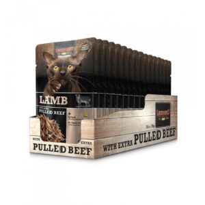 Leonardo Cat Food Nassfutter Lamm & Pulled Beef 16 x 70 g