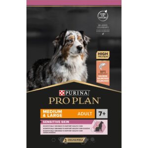 Purina Pro Plan Trockenfutter M/L Adult 7+ Sensitive Skin Lachs, 3 kg