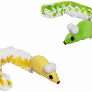 Nobby Katzen-Spielzeug Maus mit Plüschschwanz, 2 Stück