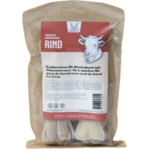 Kaufit Kauknochen Rind mit Ochsenziemer, 17 cm, 265 g, 2 Stück,