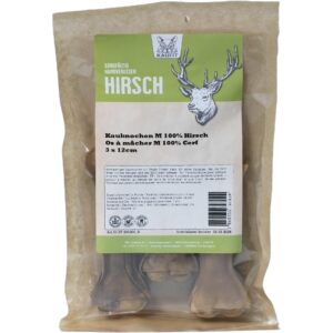 Kaufit Kauknochen Hirsch, 12 cm, 165 g, 3 Stück