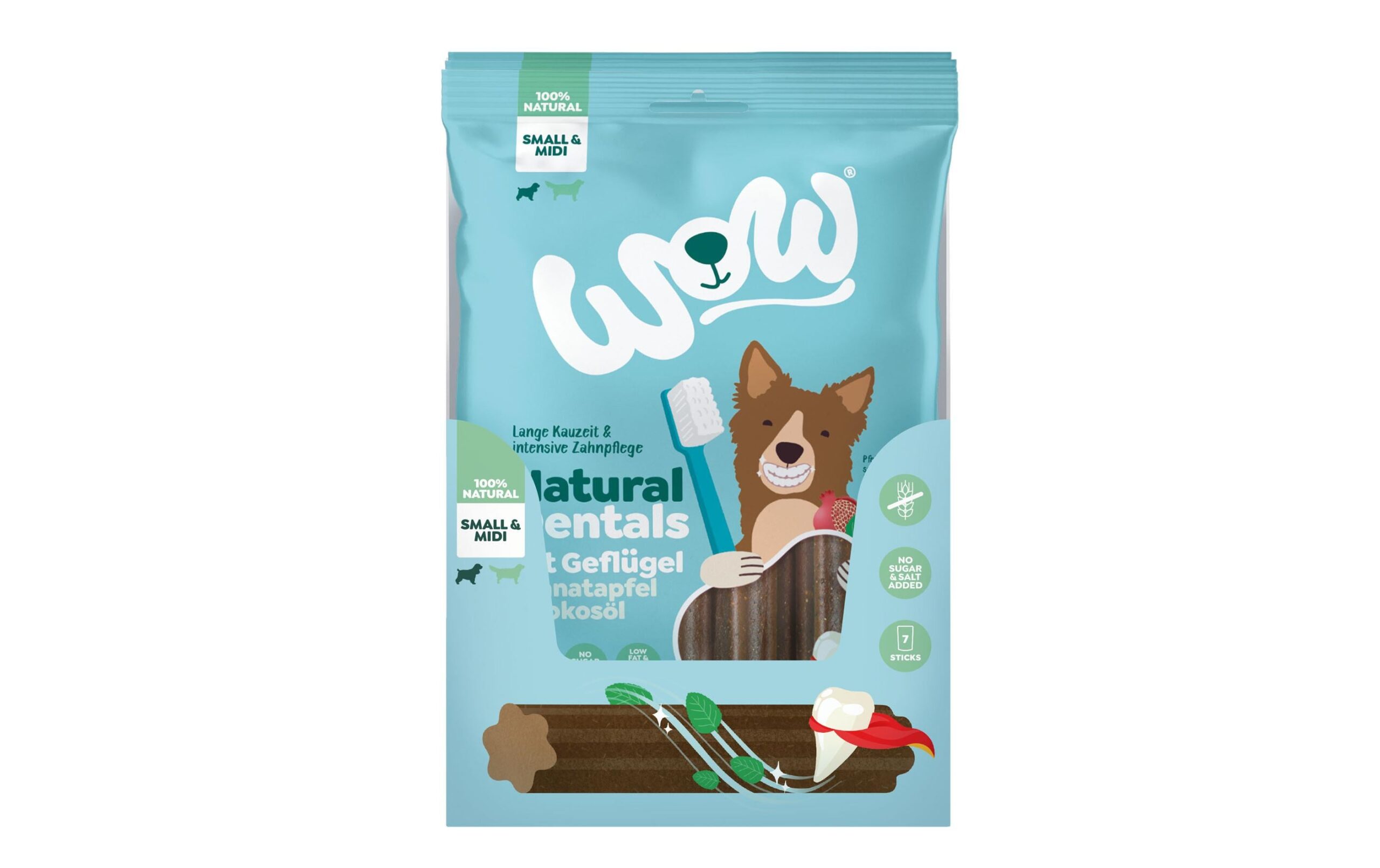 WOW Kauartikel Natural Dentals Geflügel S&M, 180 g