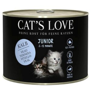 Cat’s Love Nassfutter Junior Kalb, 200 g