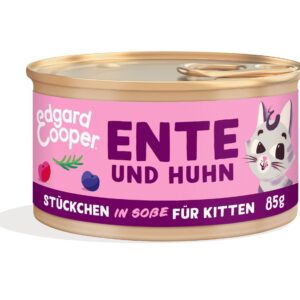 Edgard & Cooper Nassfutter Kitten Ente & Huhn, 18 x 85g