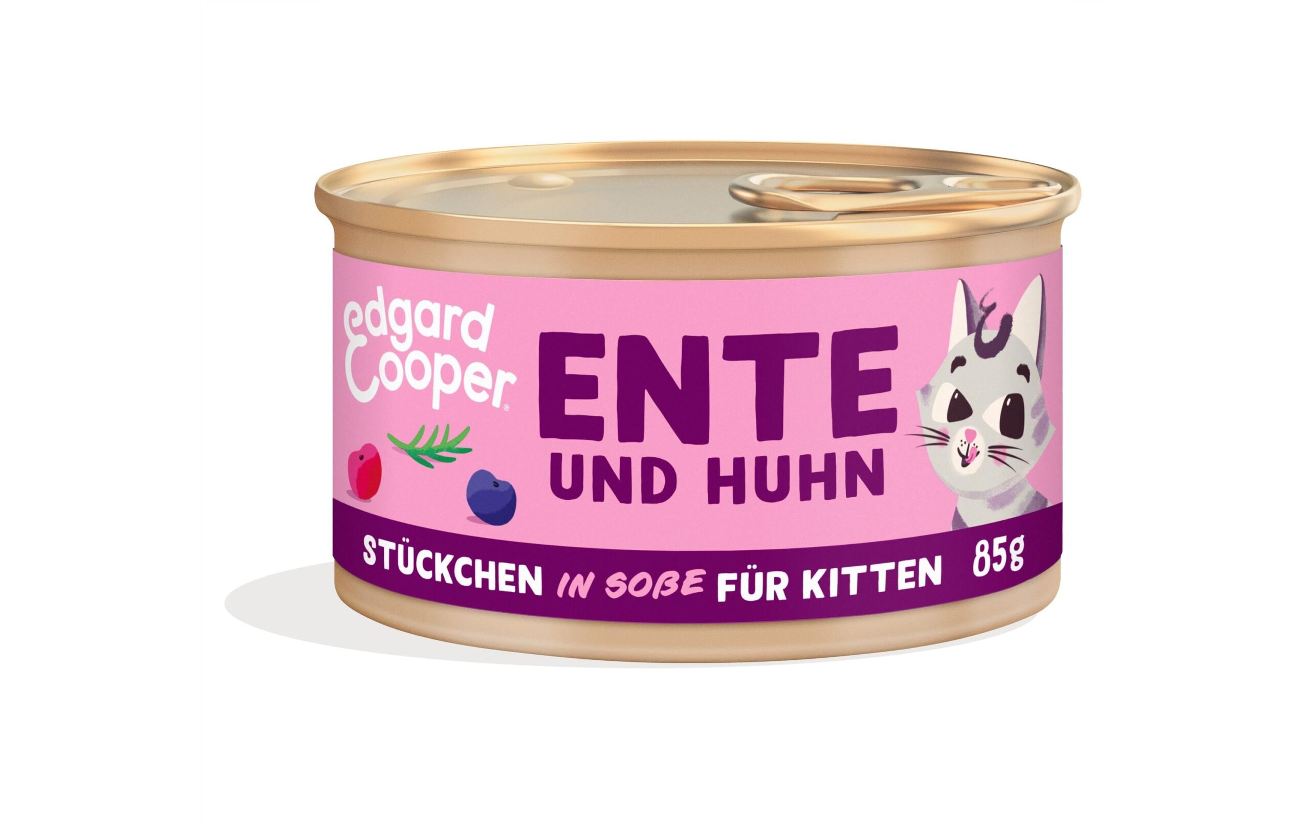 Edgard & Cooper Nassfutter Kitten Ente & Huhn, 18 x 85g