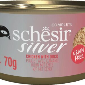 Schesir Nassfutter Silver Senior Complete Huhn und Ente, 70 g
