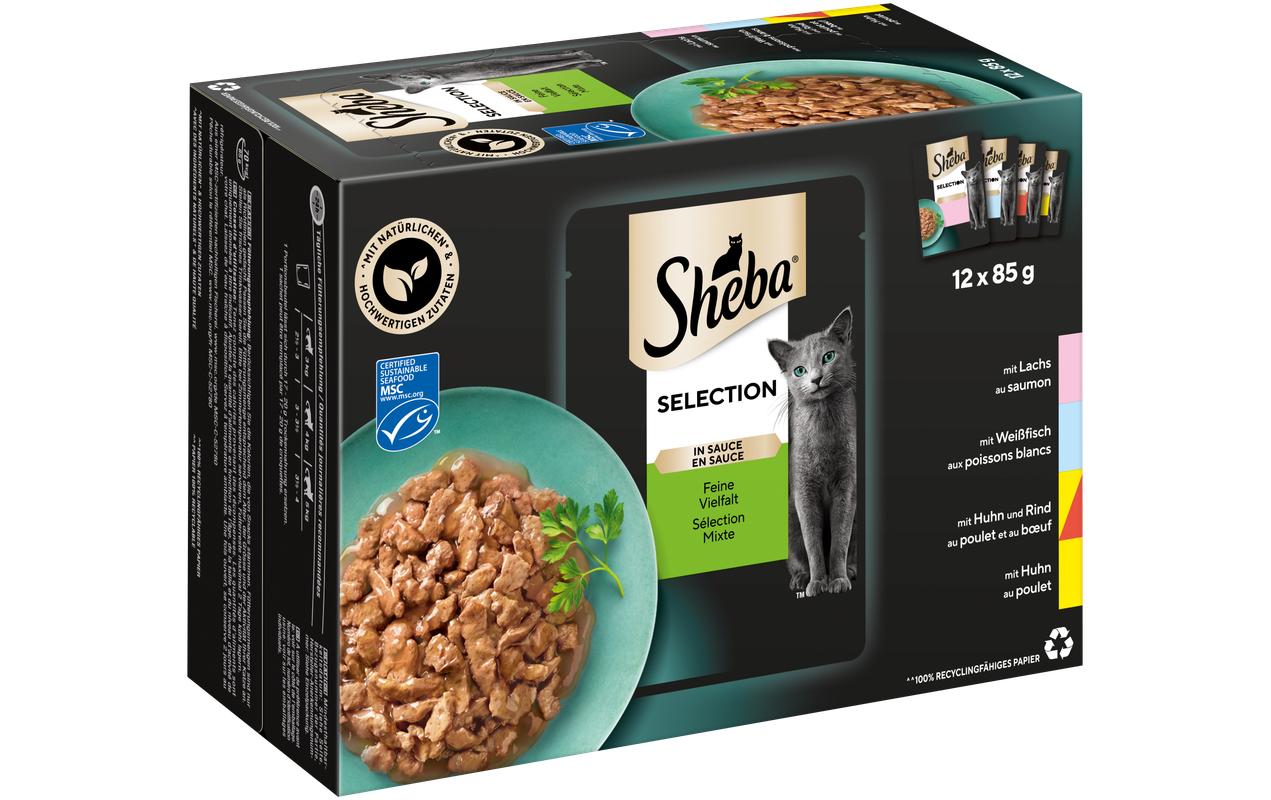 Sheba Nassfutter Selection Sauce Feine Vielfalt, 12 x 85g