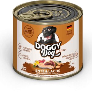 DOGGY Dog Nassfutter DoggyDog Dose Ente, Lachs Adult 200 g