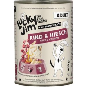 Lucky Jim Nassfutter Adult Rindund Hirsch 400g
