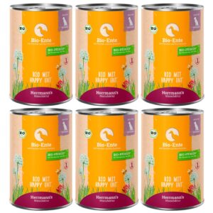 Herrmann’s Nassfutter Bio Ente mit Fenchel und Buchweizen 6 x 400 g