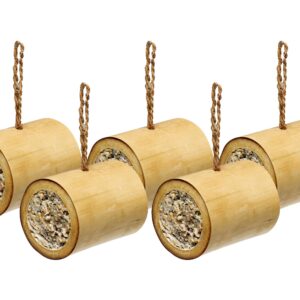 Eric Schweizer Wintervogelfutter Bambusrohr mit Fettfutter, 5 Stück