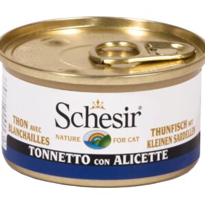 Schesir Nassfutter Thunfisch & Sardellen in Brühe, 85 g