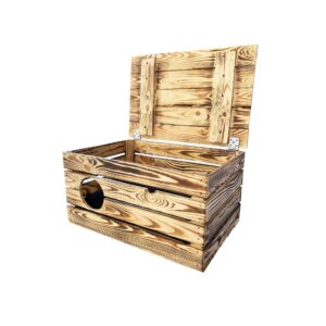 Holz Zollhaus Korbhöhle Vintage geflammt XXL, 59 x 40 x 32 cm