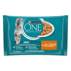 Purina ONE Nassfutter Adult Huhn, 4 x 85 g