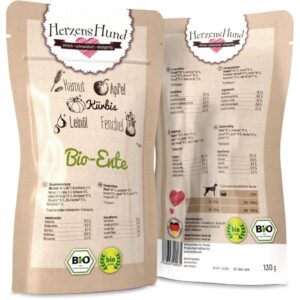 HerzensHund Nassfutter Bio-Ente mit Bio-Gemüse, 130 g
