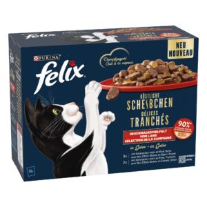 Felix Nassfutter Köstliche Scheibchen Ente in Gelee, 10 x 80 g