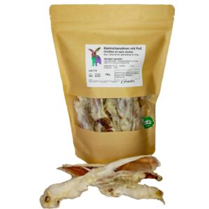 essendia Kausnack Kaninchenohren mit Fell, 150 g