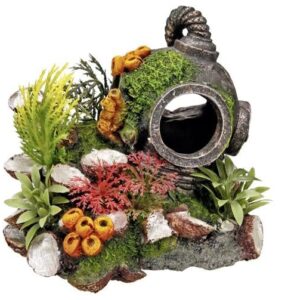 Nobby Aqua Ornaments Helm mit Pflanzen 13.5 x 11 x 12 cm