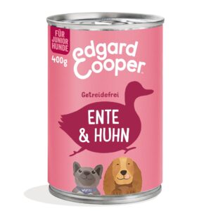 Edgard & Cooper Nassfutter Junior Ente + Huhn, 6 x 400 g