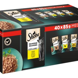 Sheba Nassfutter Delikatesse in Gelée Geflügel Variation 40 x 85 g