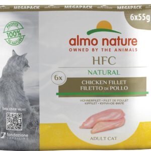 Almo Nature Nassfutter HFC Natural Cat Mega Pack Hühnerfilet 6 x 55 g