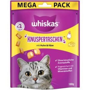 Whiskas Katzen-Snack Temptations Huhn und Käse, 180g