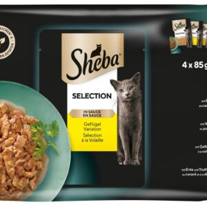 Sheba Nassfutter Selection Sauce Geflügel Variation, 4 x 85g