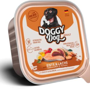 DOGGY Dog Nassfutter DoggyDog Schale Ente, Lachs Adult 150 g