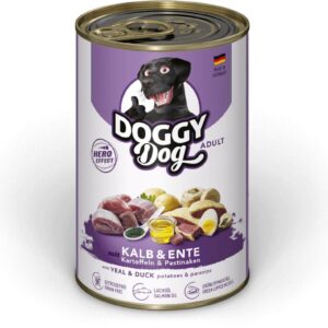 DOGGY Dog Nassfutter DoggyDog Dose Kalb, Ente Adult 400 g
