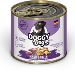 DOGGY Dog Nassfutter DoggyDog Dose Kalb, Ente Adult 200 g