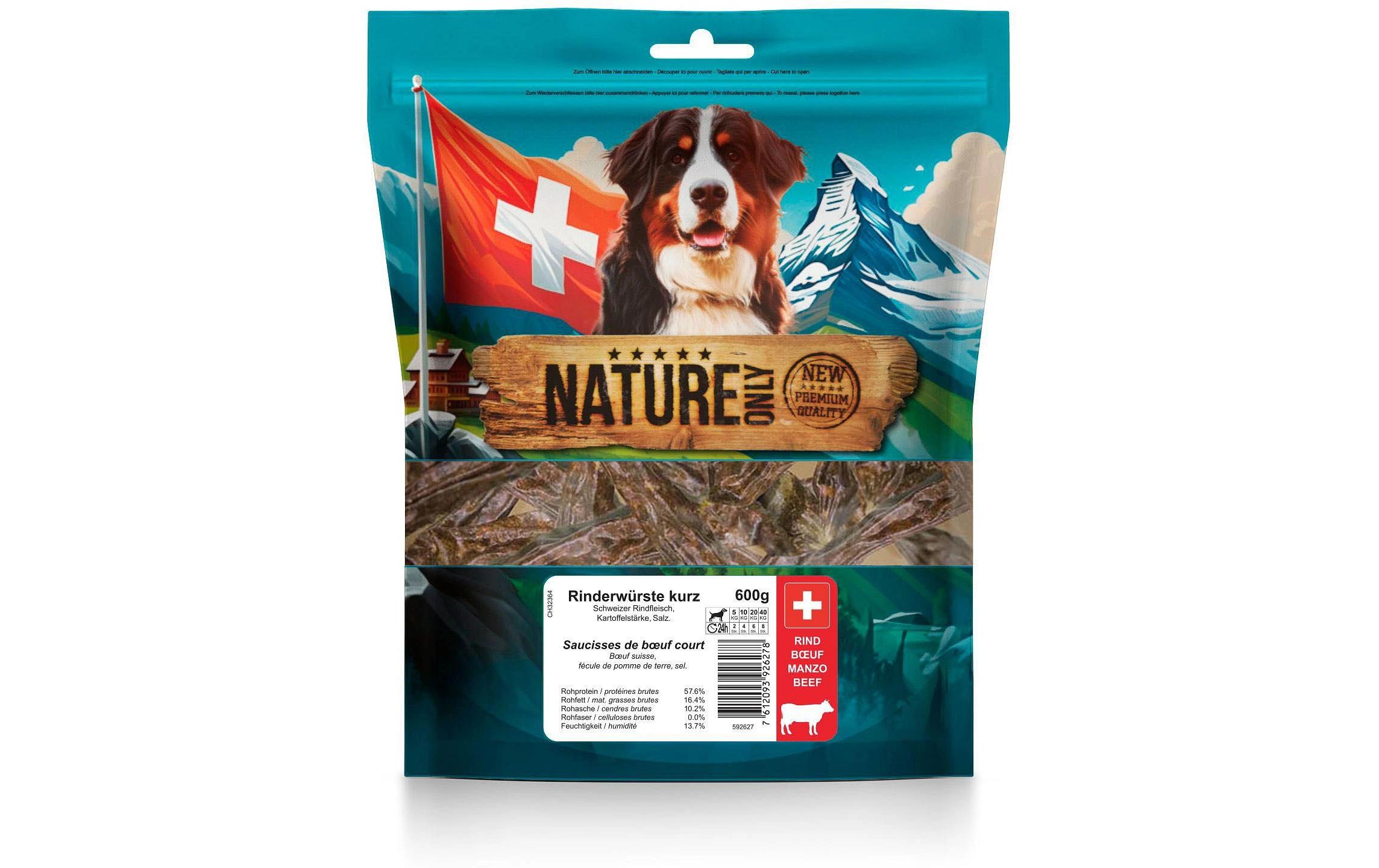NATUREonly Kausnack Rinderwürste kurz 600 g