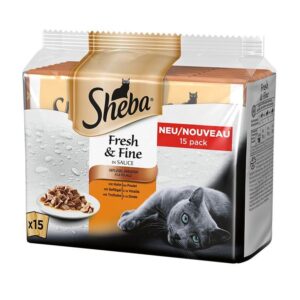 Sheba Nassfutter Fresh & Fine in Sauce Geflügel, 15 x 50 g