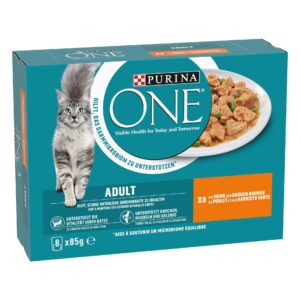 Purina ONE Nassfutter ADULT in Sauce Huhn/Bohnen, 8 x 85g