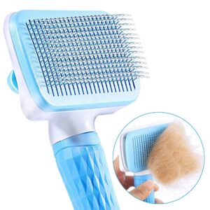 Quick Aid Selbstreinigende Haustierbürste Blau
