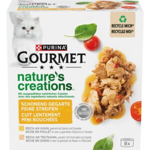 Purina Gourmet Nassfutter Nature’s Creation Huhn & Truthahn, 8 x 85 g