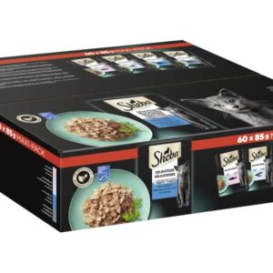 Sheba Nassfutter Delikatesse Gelee Fisch Variation, 60 x 85g