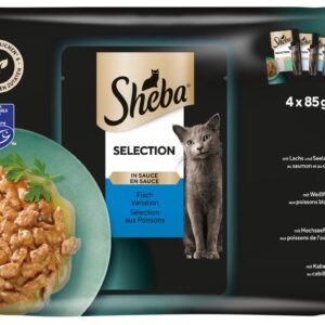 Sheba Nassfutter Selection Sauce Fisch Variation, 4 x 85g