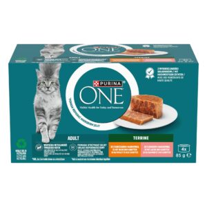 Purina ONE Nassfutter Adult Terrine mit Huhn und Lachs 4 x 85 g