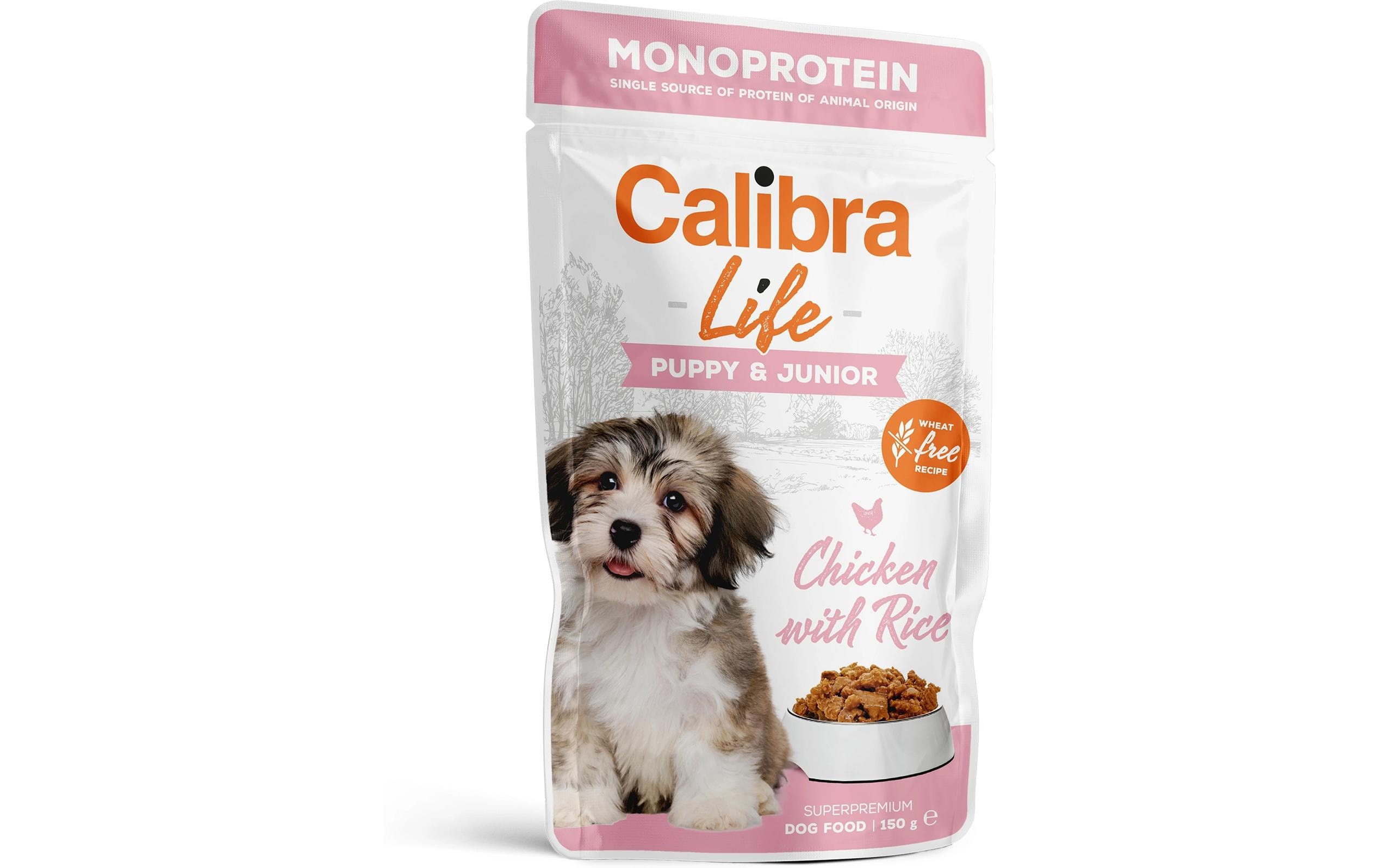 Calibra Nassfutter Life Puppy+Junior Huhn 10 x 150 g