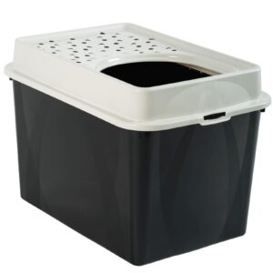 Rotho Katzentoilette Berty Eco, Schwarz – Sand