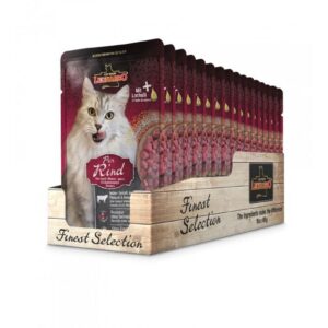 Leonardo Cat Food Nassfutter Rind Pur, 16 x 85 g