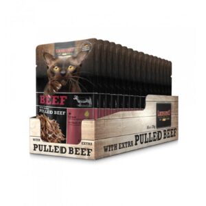 Leonardo Cat Food Nassfutter Rind & Pulled Beef, 16 x 70 g