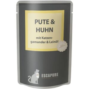 Escapure Nassfutter Pouch Pute & Huhn, 100 g